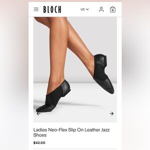 Bloch Neo-Flex Black Leather Slip-On Shoes | Bloch Jazz shoes | black jazz shoes